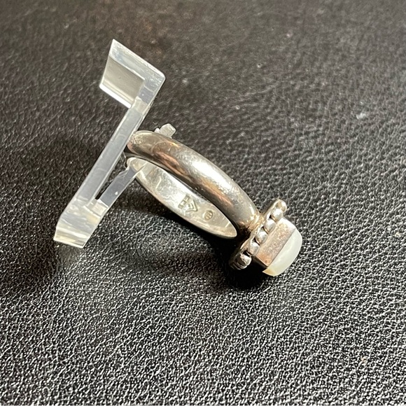Silpada Sterling Silver Button Frame R1617 Mother Of Pearl Band Ring 925 Sz: 5 - Picture 2 of 8